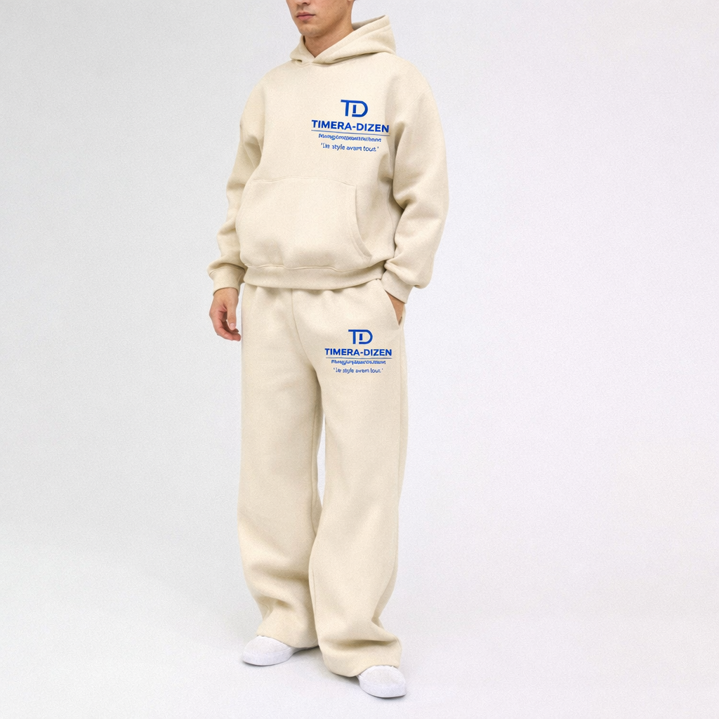 Ensemble Hoodie + Jogging Oversize TIMERA-DIZEN Crème